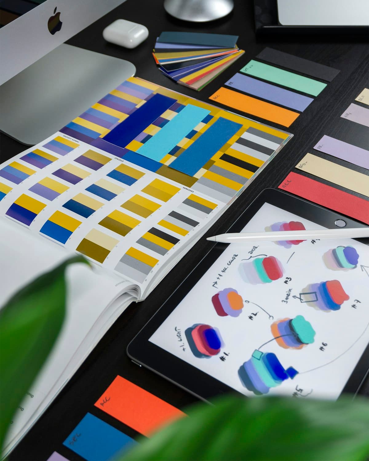 UI UX design workspace with color and layout tools